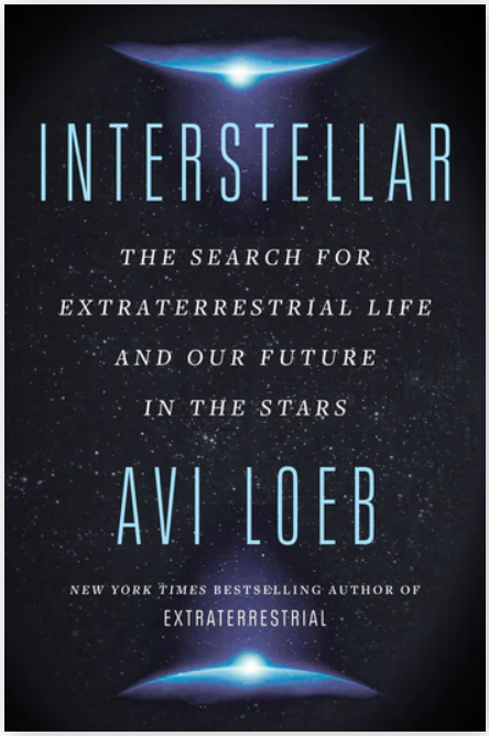 Interstellar book cover with title and subtitle, black with bright points of light at top and bottom.