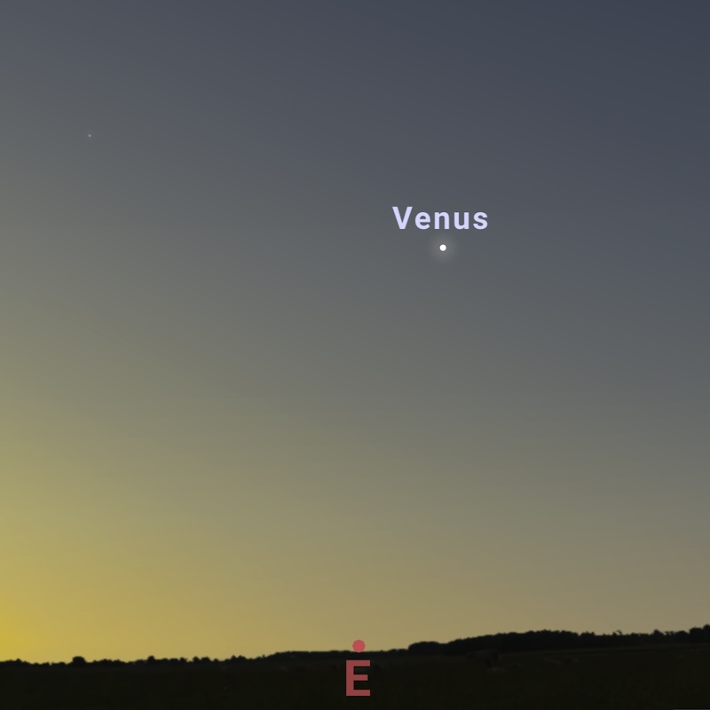 Morning twilight chart with Venus on May 31, 2024.