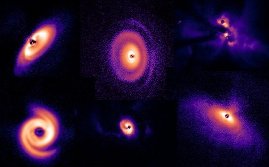 Collage of 6 planet-forming disks.