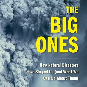 A book cover with the title in yellow over a black-and-white image of cauliflower-like volcanic clouds. Text reads 