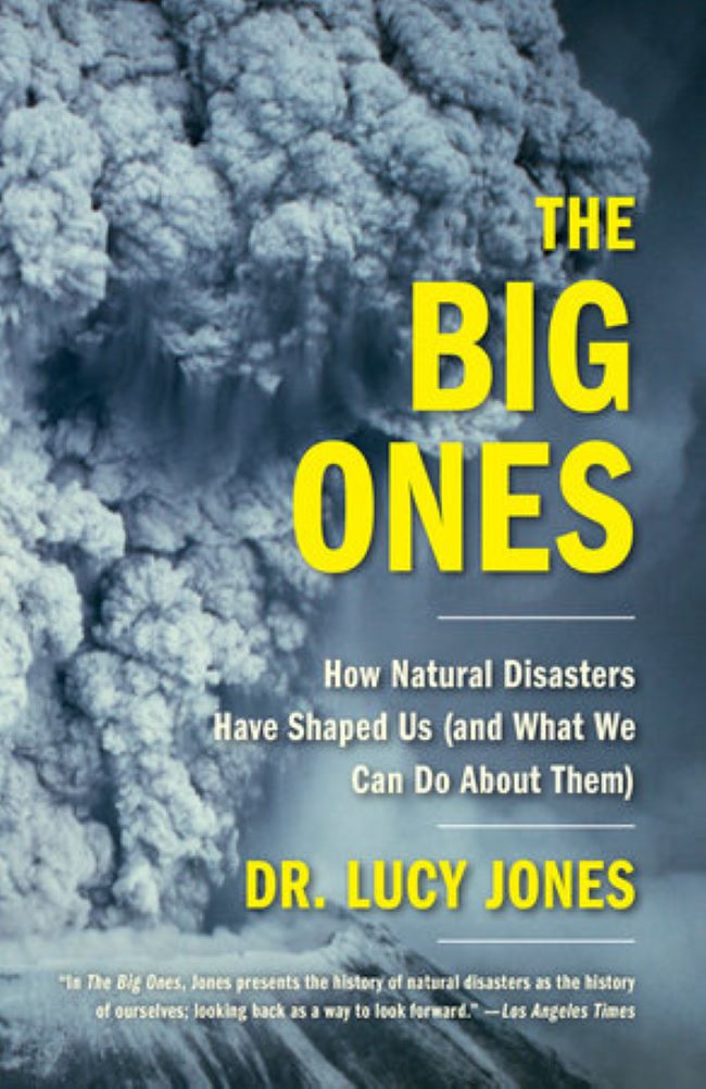 A book cover with the title The Big Ones over a black-and-white image of cauliflower-like volcanic clouds.