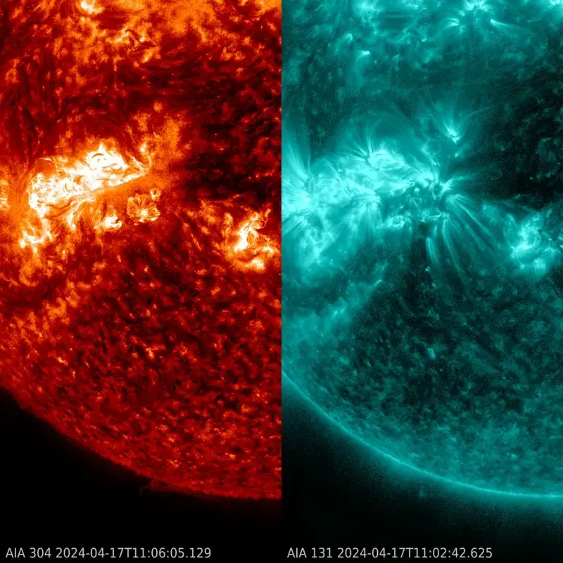 Sun news April 18: Cluster of sunspot regions firing jets and flares