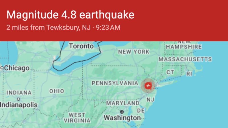 Rare New Jersey earthquake rattles U.S. Northeast.