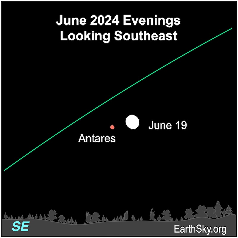 Moon near Antares on June 19.