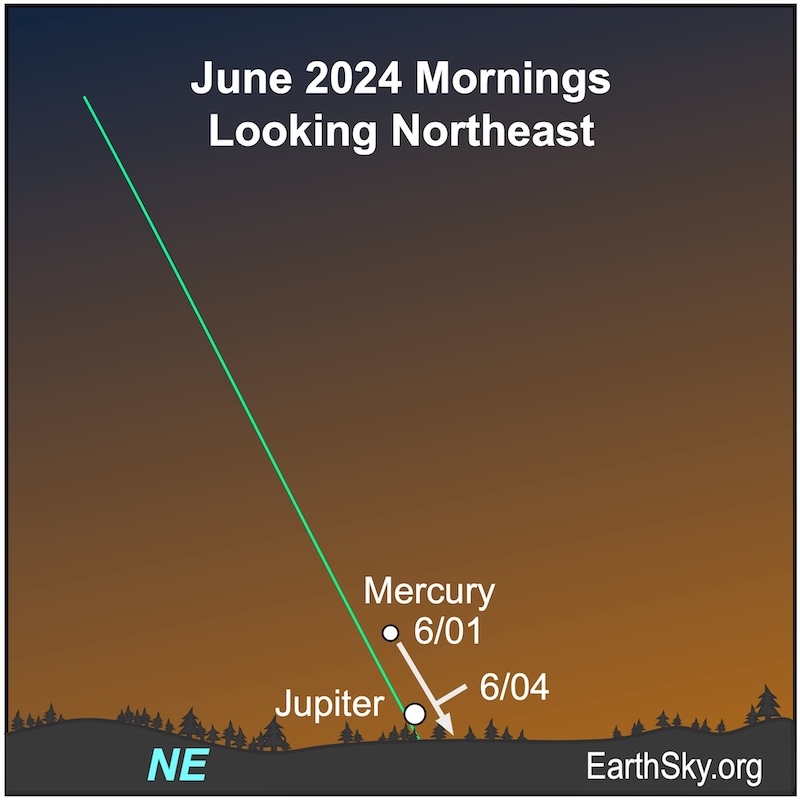Mercury and Jupiter in early June for Southern Hemisphere viewers.