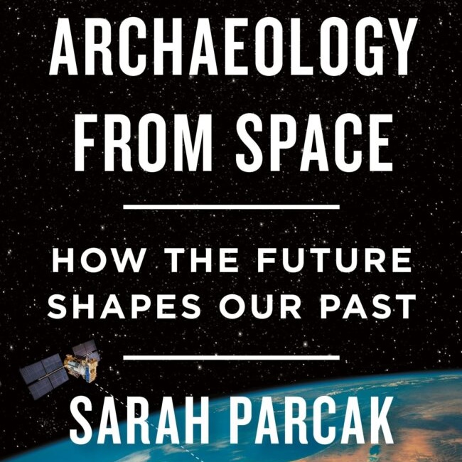 Cropped book cover showing Earth from space and a satellite with title and author name.