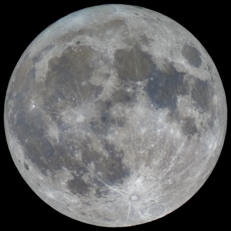 Moon in different tones of gray and a whiter area at the bottom.