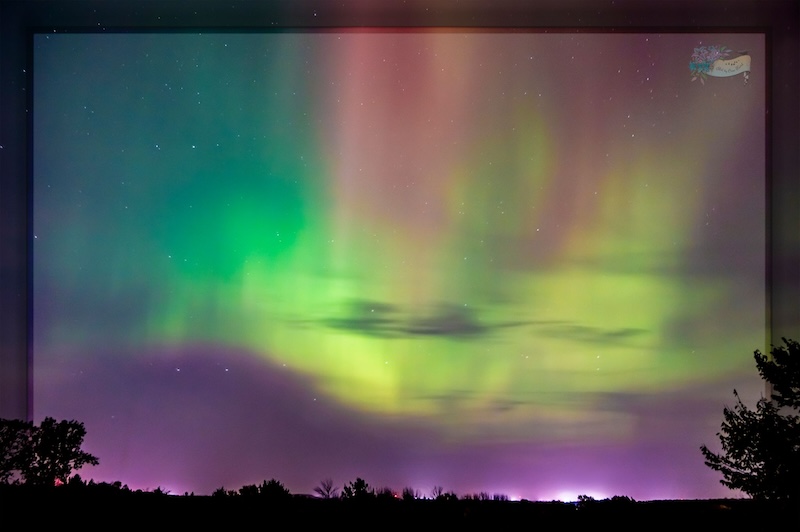 Multi-color aurora image lighting up the sky.