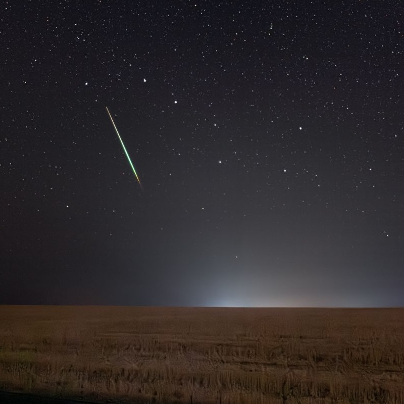 Dark sky with the Big Dipper and a meteor.