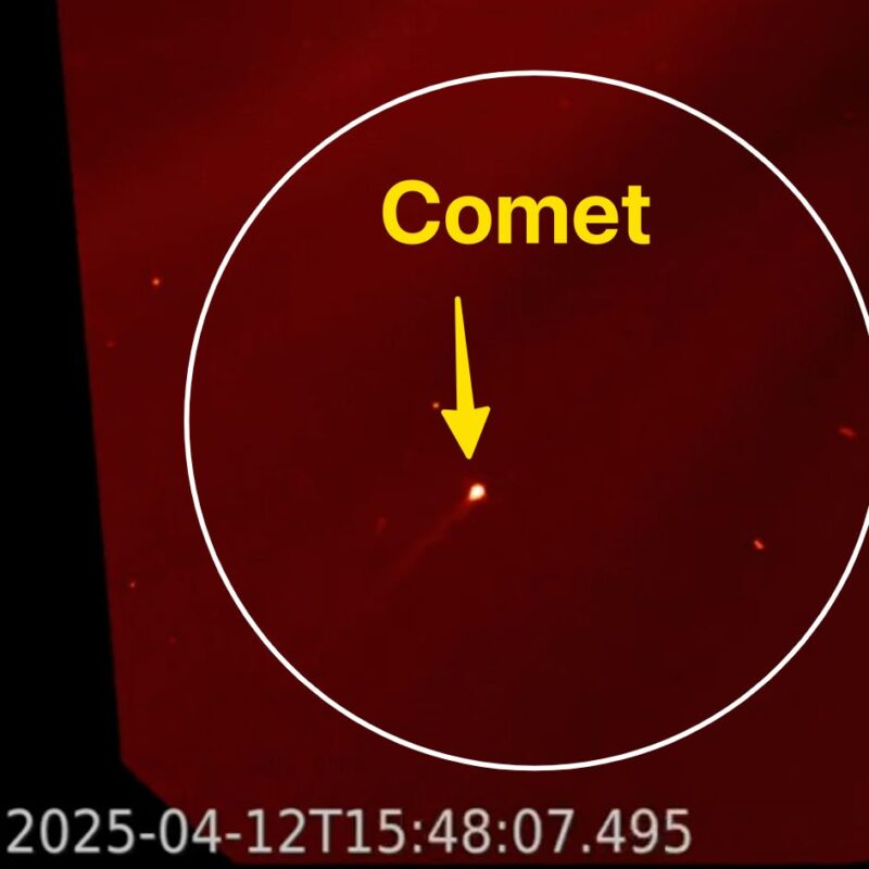 A dot inside a circle, labeled as "comet."