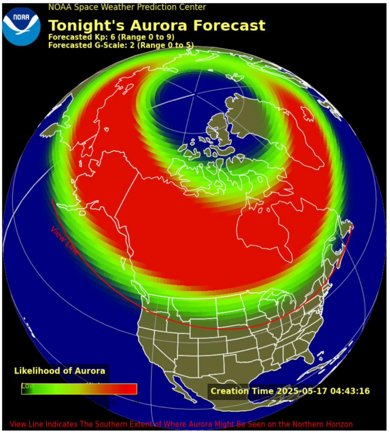 Map of North American with big red swath over Canada dipping into US.