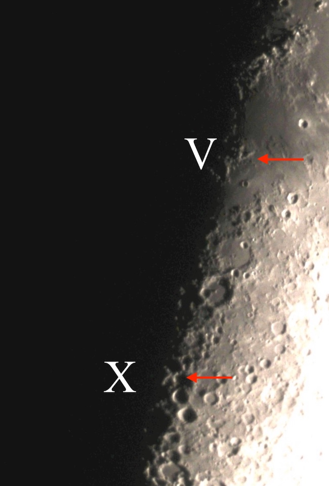 Here's how to see the Lunar X and V at 1st-quarter moon