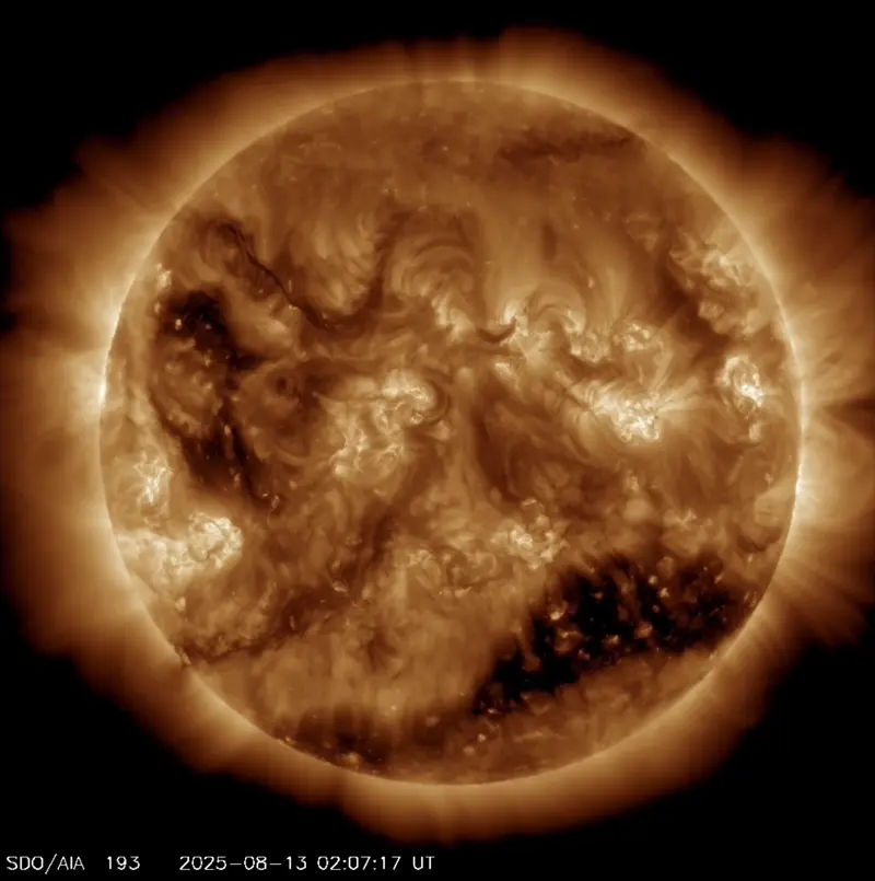The rotating sun with big dark blotches on it.