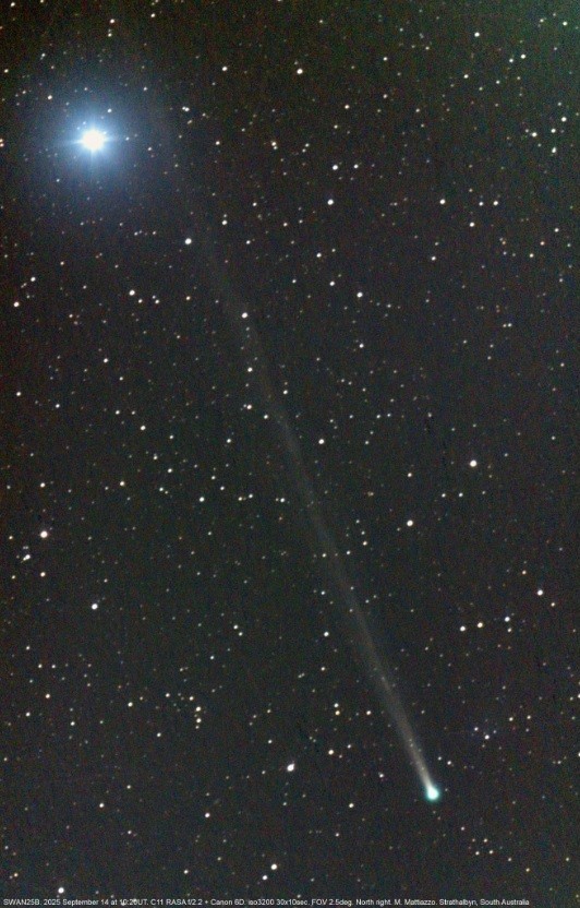 New comet SWAN25B already bright, but near sunset’s glow