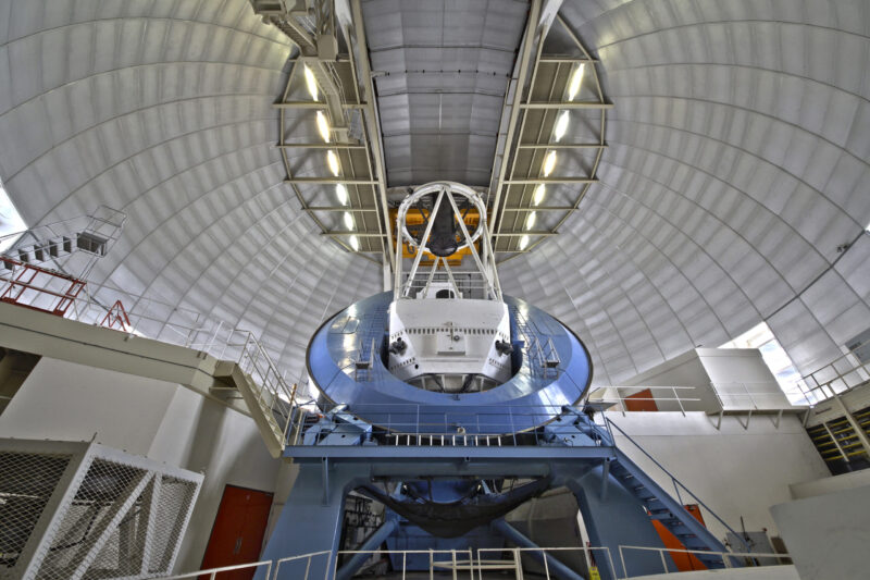 A telescope inside a dome.
