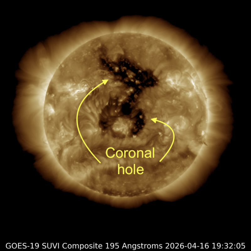 Notícias do Sol: Enorme buraco coronal agora enfrenta a Terra