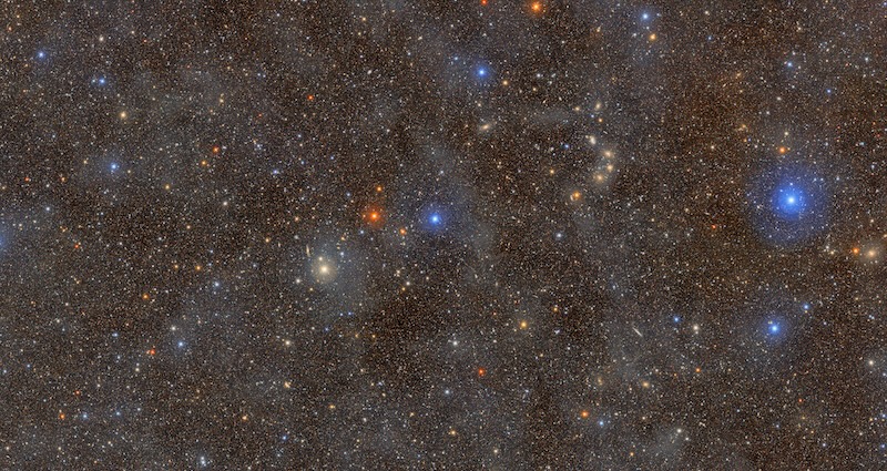 Rubin Observatory: Starfield showing colorful stars on a black background.