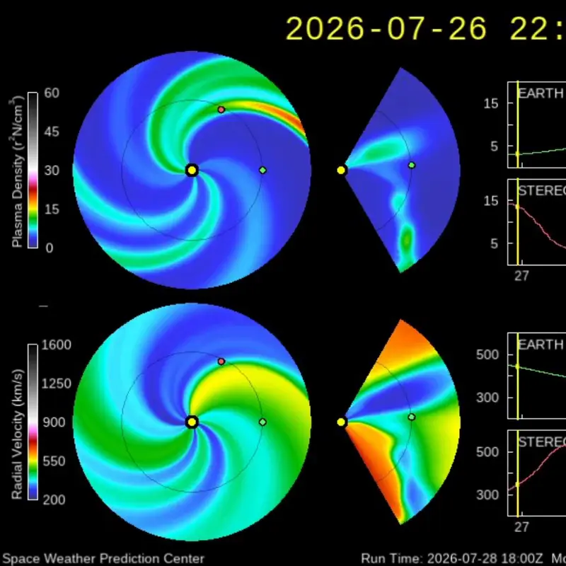 Big spirals coming out from the center with brighter areas in them crossing Earth orbit.