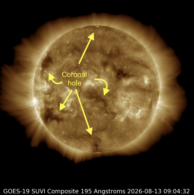 Mottled face of the sun, with dark swaths here and there.