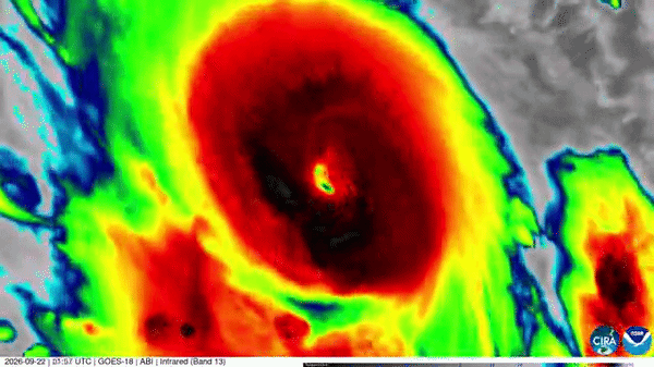 Hurricane Polo: Big red blow spinning with yellow and green on outskirts.