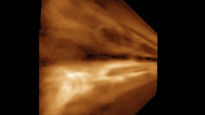 Billowing streams of gas.