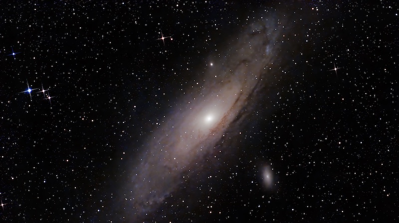 Andromeda Galaxy against a starry sky.